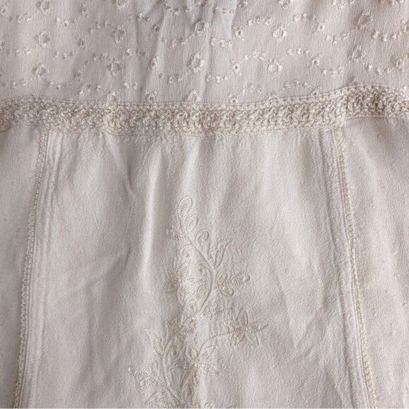 Vintage Y2K Meadow Lane Cream Embroidered Babydoll Spaghetti Strap Tank Top M - Picture 6 of 13